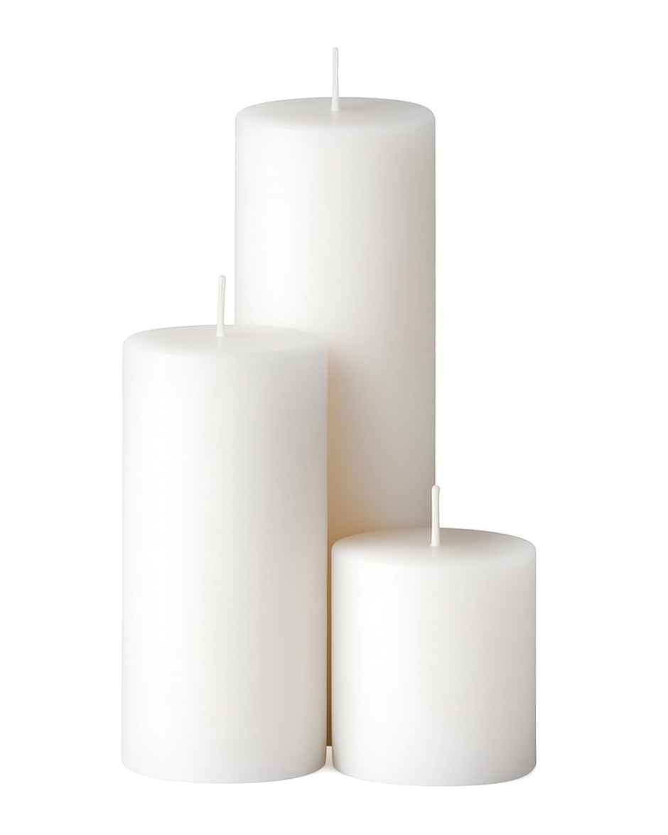 Pillar Candles Paraffin Soy Wax for Home | White | HOMESAKE