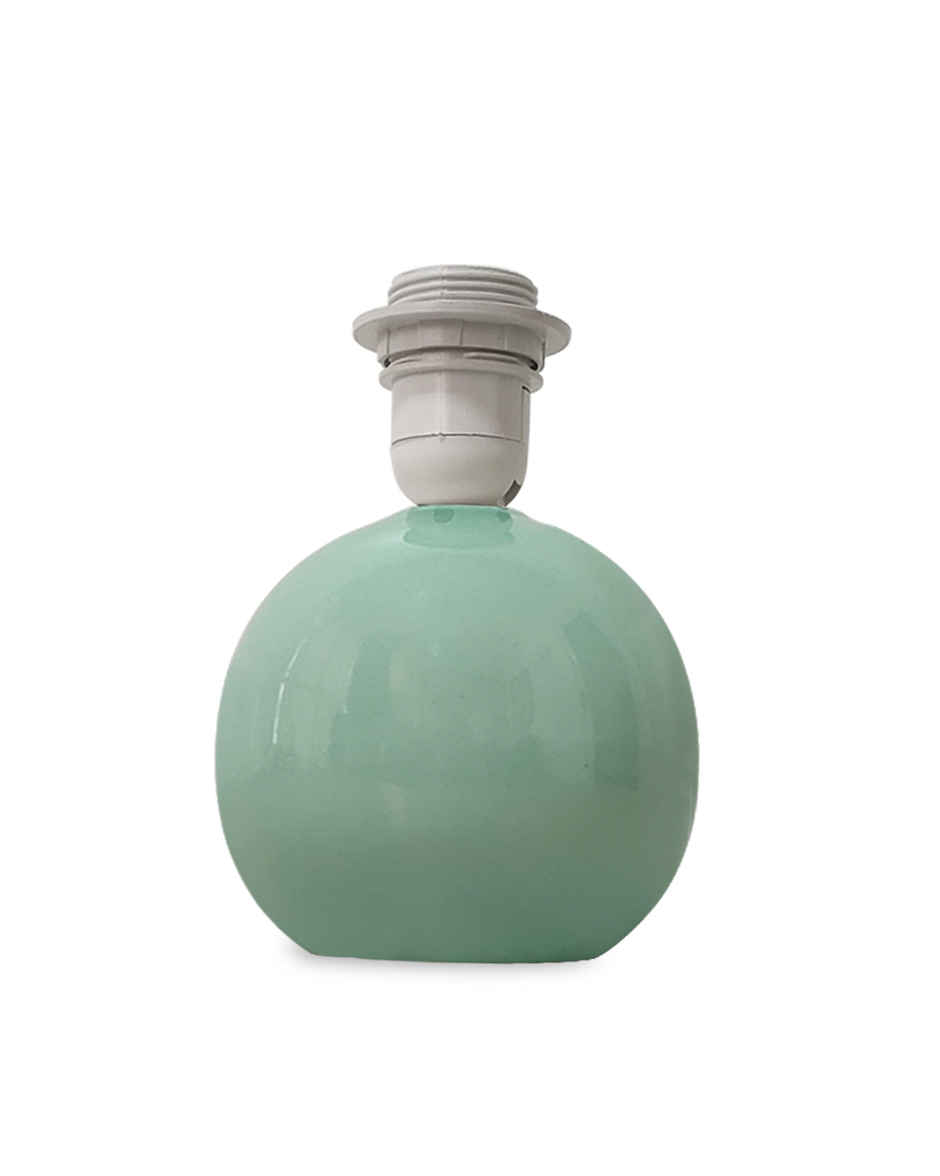 Homesake Ceramic Bedside Lamp with Mint Green Fabric Shade