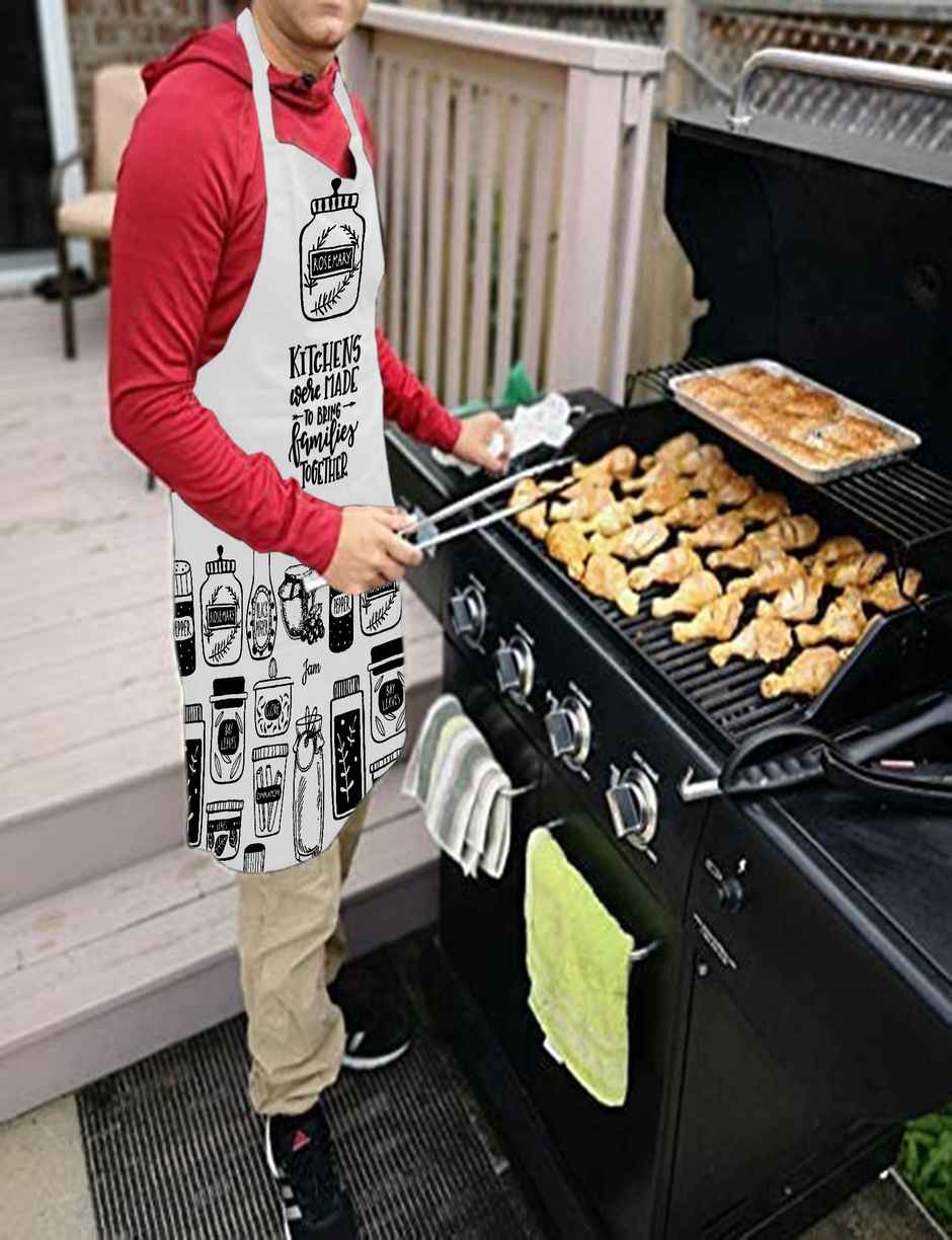 Lushomes Kitchen Apron - Cotton - White | Unisex