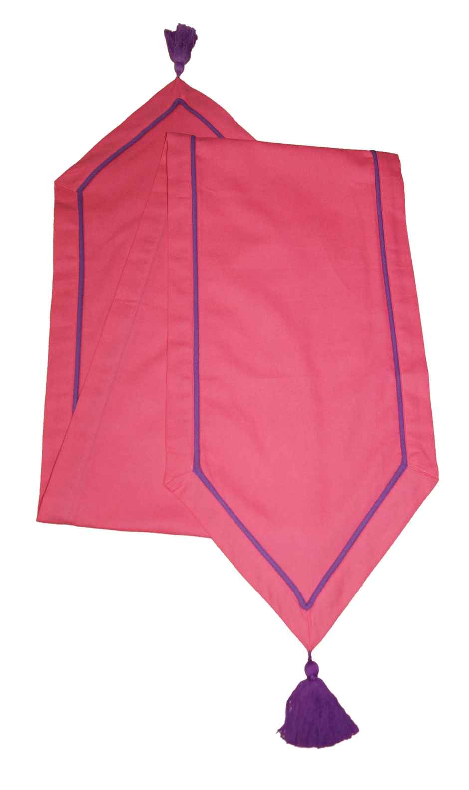 Lushomes Table Runner - Pink and Grey Contrasting Cord | 30 x 180 cm