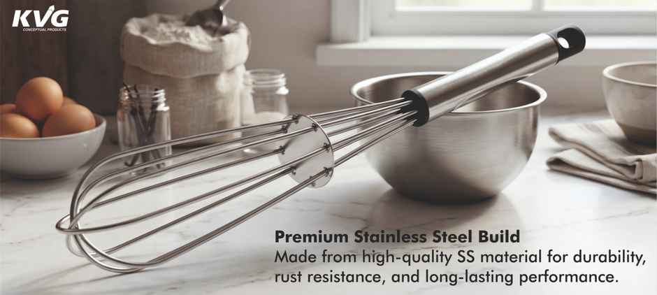 KVG Stainless Steel Whisk Hand Beater Durable Kitchen Whisk