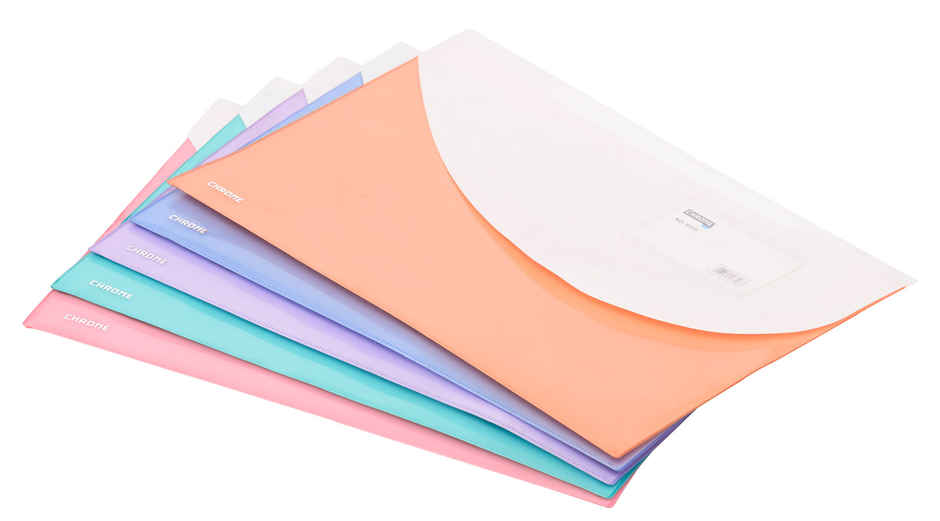 Chrome PP FC Document Bags with Front & Back Pockets (Colour May Vary)