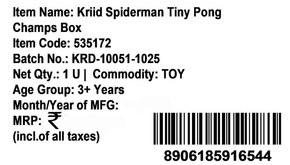 Kriiddaank Spiderman Tiny Pong Champs Box