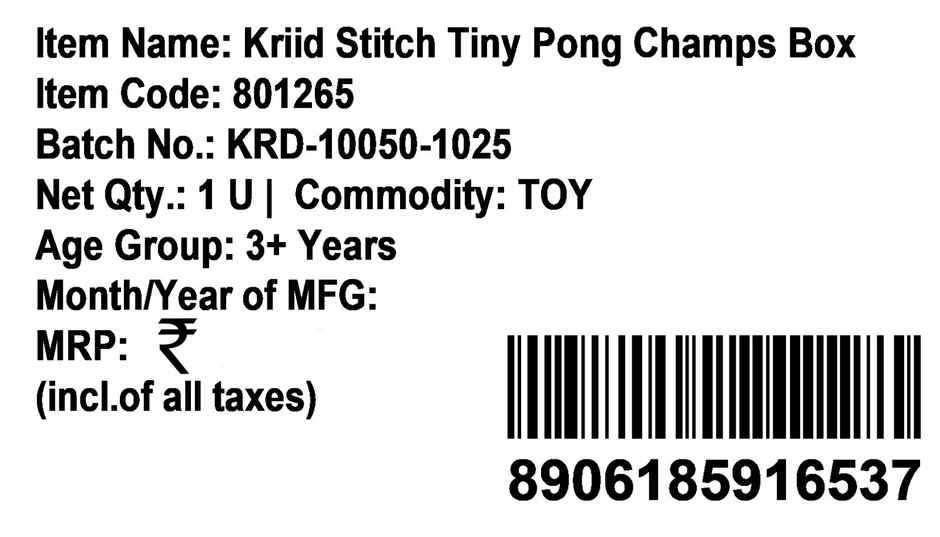 Kriiddaank Stitch Tiny Pong Champs Box