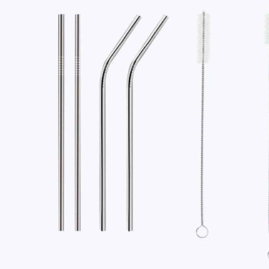 Soham Housewares Reusable Stainless Steel Straw With Cleaning Brush- Long Metal Straws For Drinking