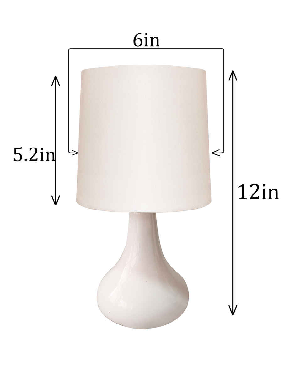 Homesake Modern Ceramic Table Lamp with White Fabric Shade