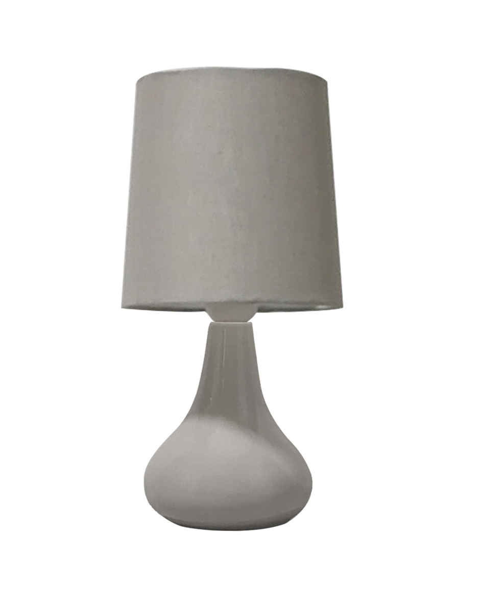 Homesake Ceramic Bedside Table Lamp with Gray Fabric Shade