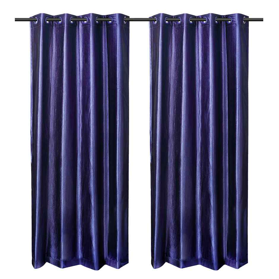 Antzco Plain Blue Door Curtain 7 ft x 4 ft | Pack of 2 | DC11