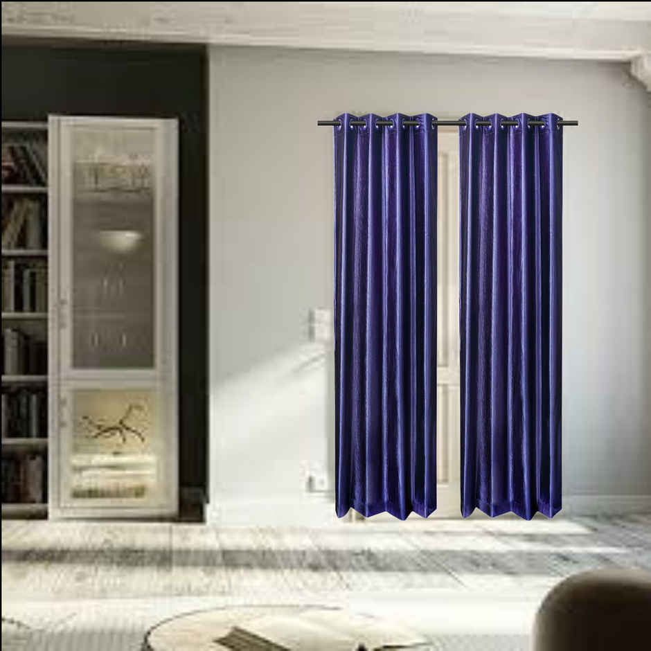 Antzco Plain Blue Door Curtain 7 ft x 4 ft | Pack of 2 | DC11