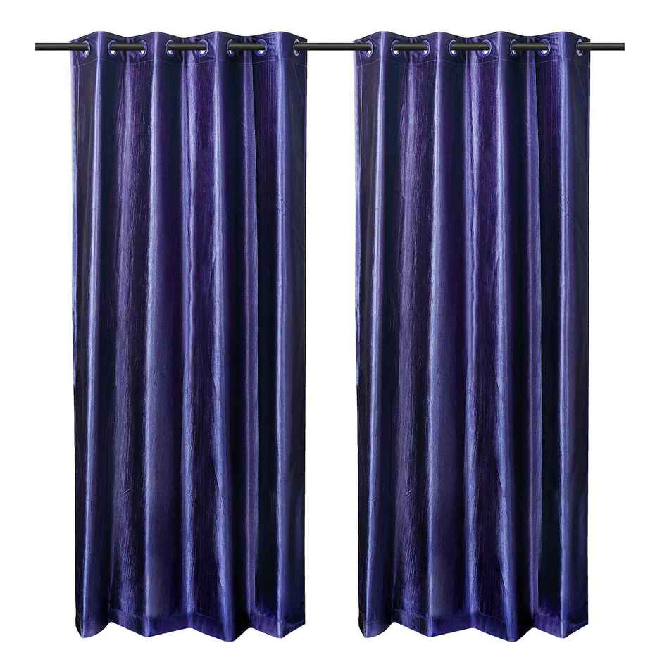 Antzco Plain Blue Door Curtain 7 ft x 4 ft | Pack of 2 | DC11