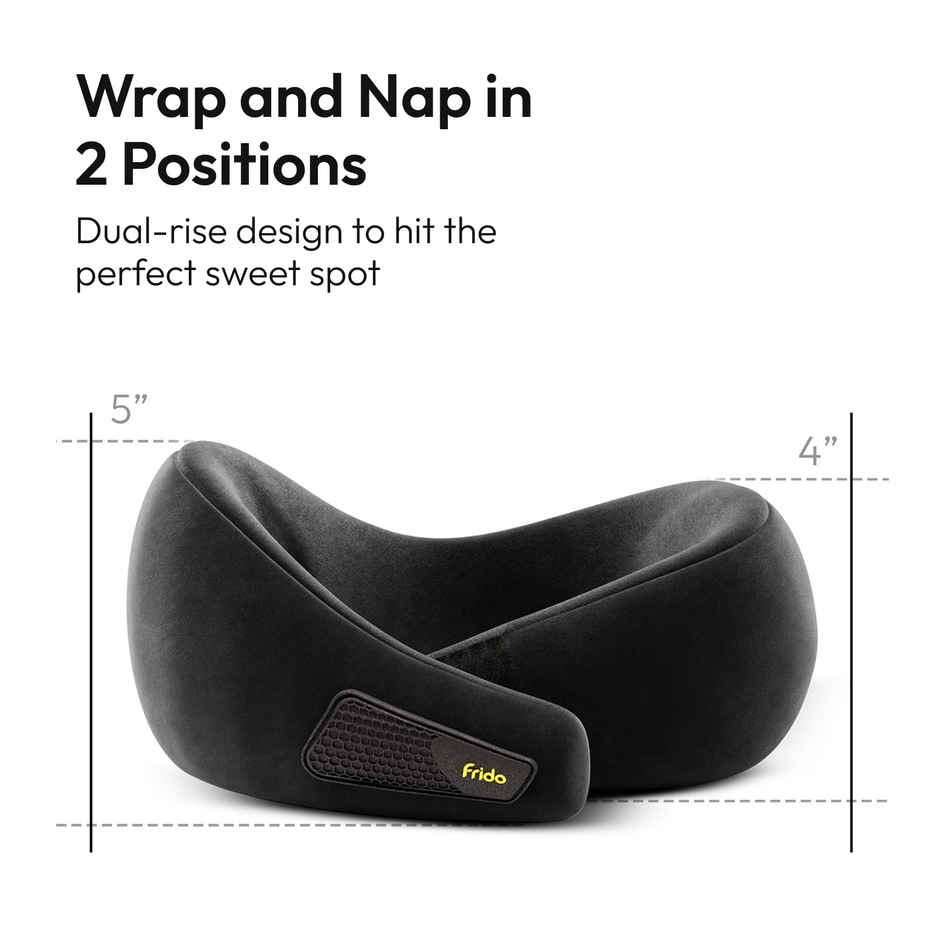 Frido Unisex Solid Memory Foam Neck Pillow | Wine - Free Size