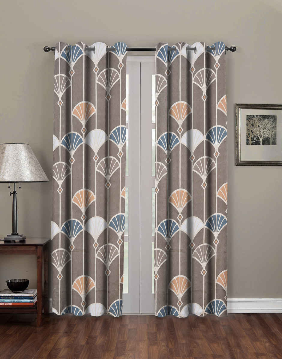 BAY6 Polyester Long Door Curtains | Set of 2 | 9x4 ft | Multicolor