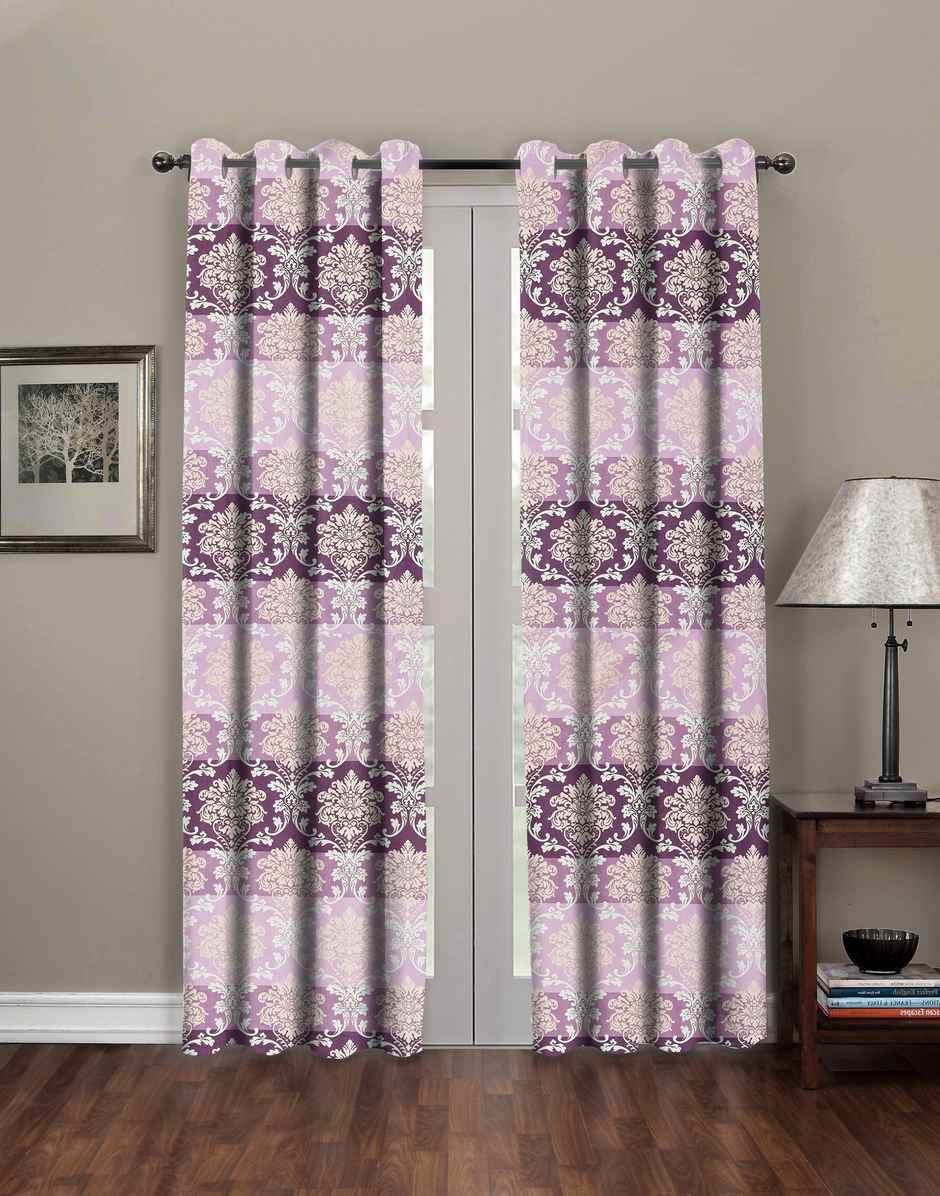 BAY6 Microfiber Cotton Door Curtains | Set of 2 | 8x4 ft | Pink