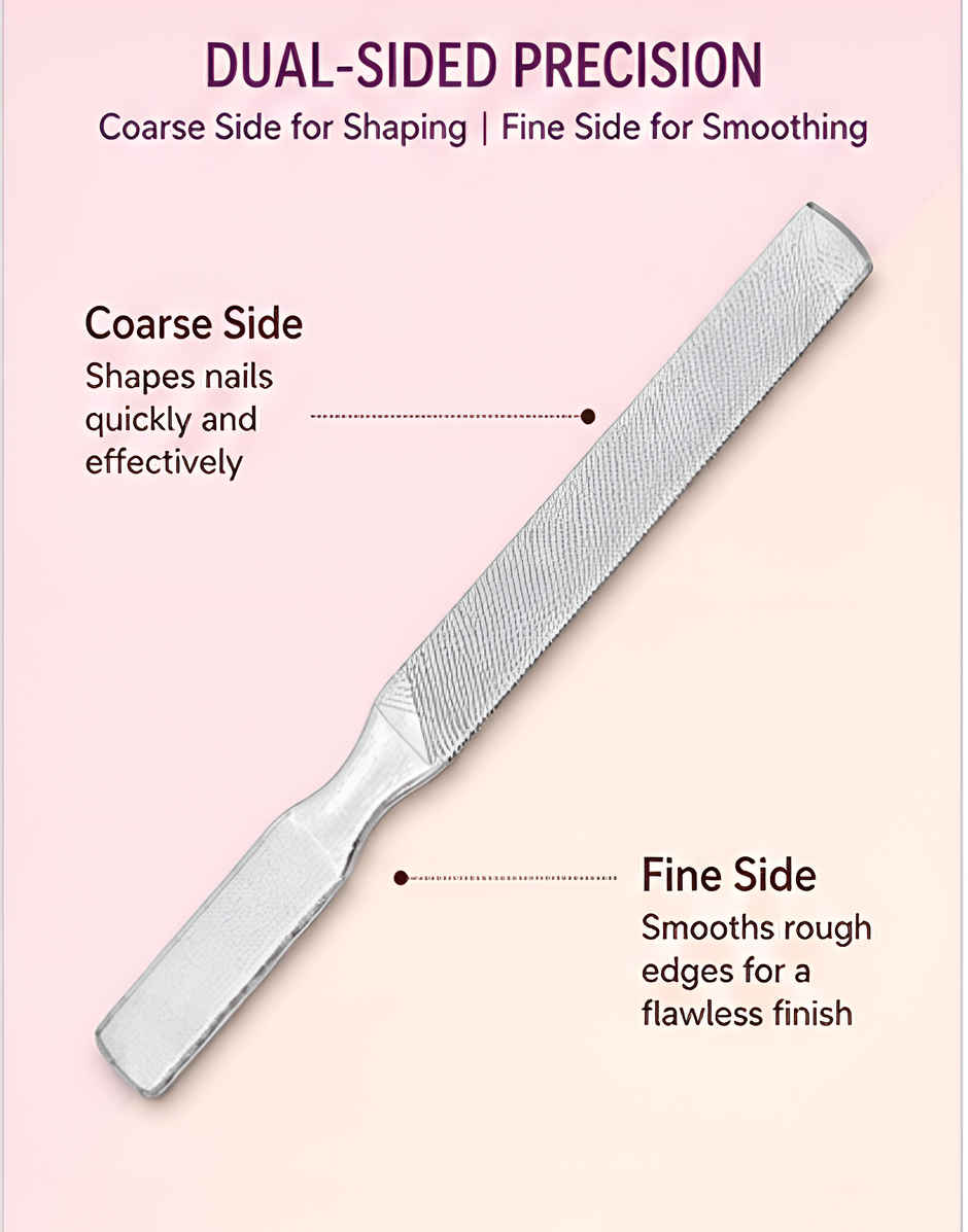 Bronson Professional Nail Filer And Buffer Double Sided Stainless Steel Pedicure Manicure Nail Tool