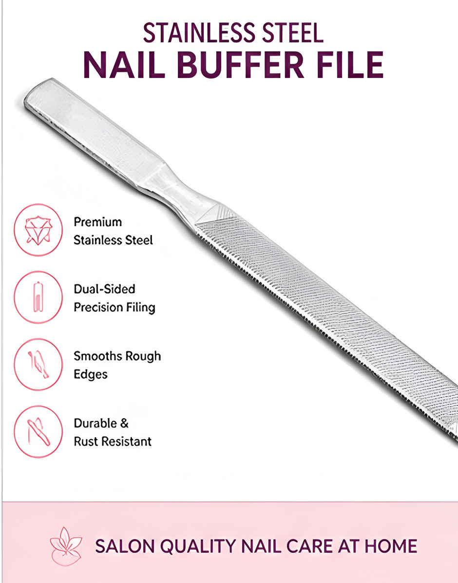 Bronson Professional Nail Filer And Buffer Double Sided Stainless Steel Pedicure Manicure Nail Tool