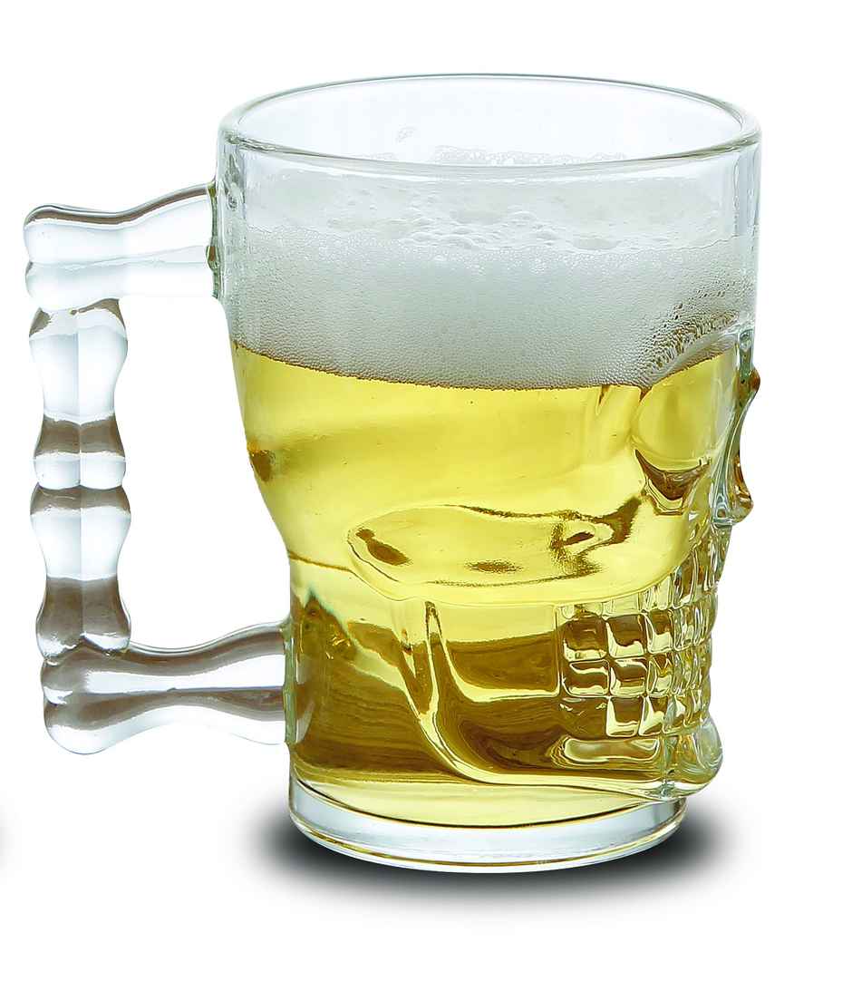 Roxx Skull Mug | 500 ml | Unique Graphic Design | Durable Glass | Perfect for Themed Parties