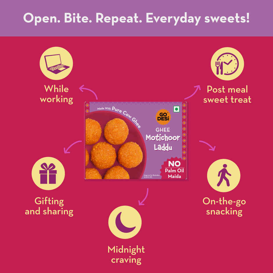 GO DESi Ghee Motichoor Laddu | Made with pure cow ghee