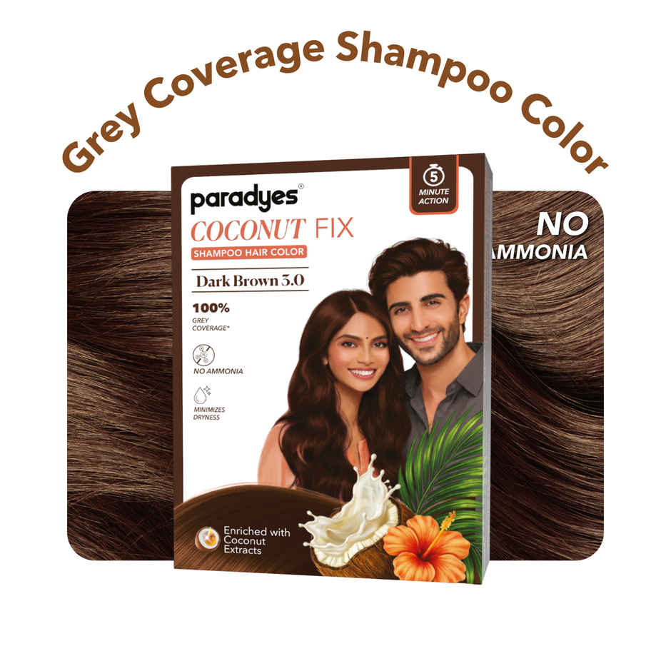Paradyes Coconut Fix Shampoo No Ammonia Hair Color | Dark Brown 3.0