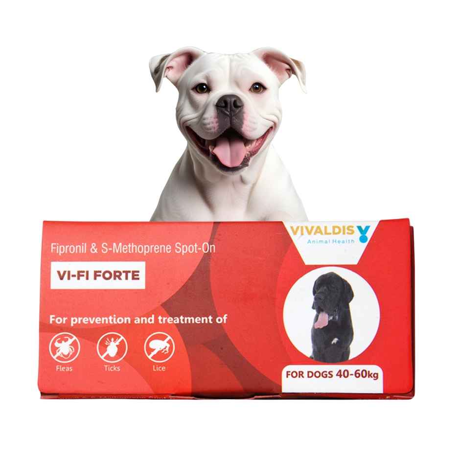Vivaldis Anti Tick, Flea & Lice Treatment Spot On for Dogs | VI-FI Forte | 40-60 kg