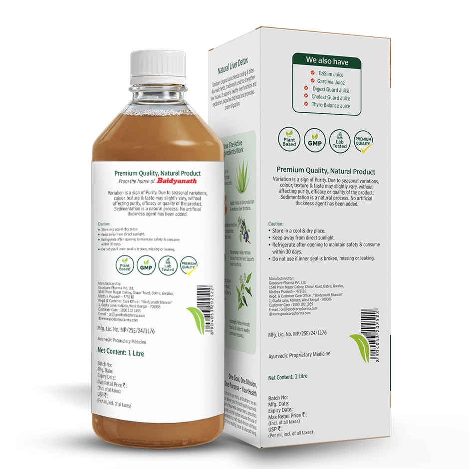 Goodcare Liv Good Juice Power Of 7 Ayurvedic Herbs Helps Detoxify Liver & Strengthens Liver Tissue
