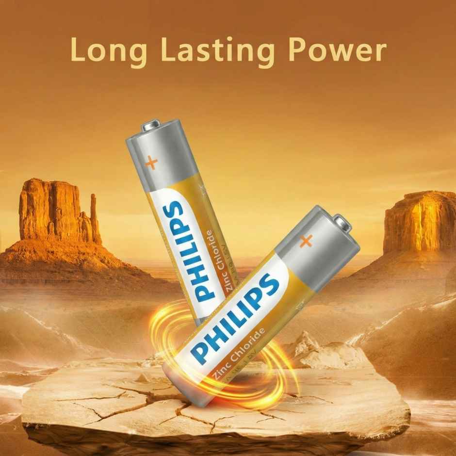 Philips AAA Zinc Chloride Battery | 1.5V | Long Lasting | Leak Resistant