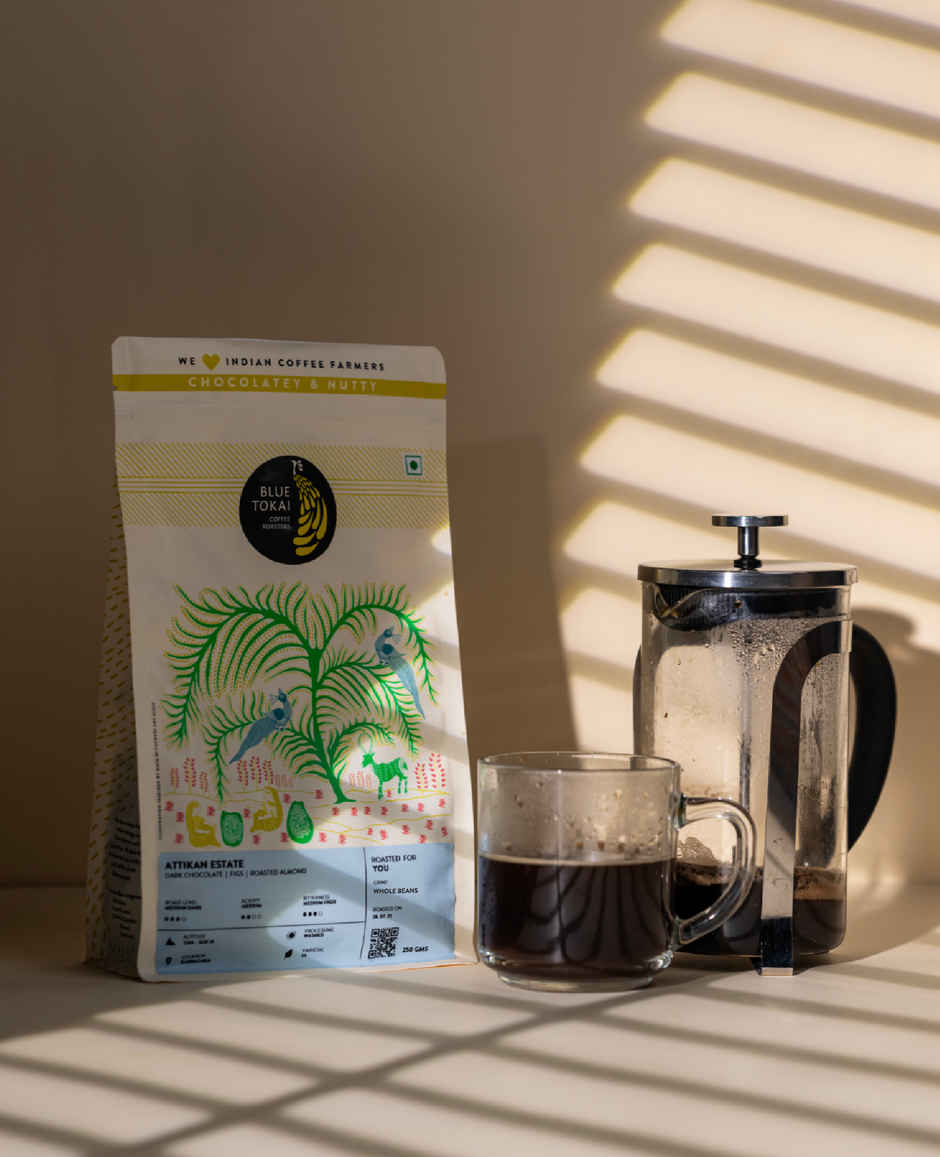 Blue Tokai Attikan Estate Whole Beans Medium Dark Roast Coffee