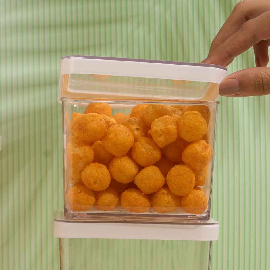 Nayasa Nicola Container Set | Airtight & BPA-Free | Clear - 550 ml x 2, 800 ml x 2, and 1050 ml x 2