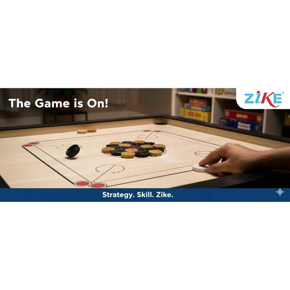 Zike Carrom Coin, Striker, Powder (24 Coins - 1 Striker - 1 Powder)