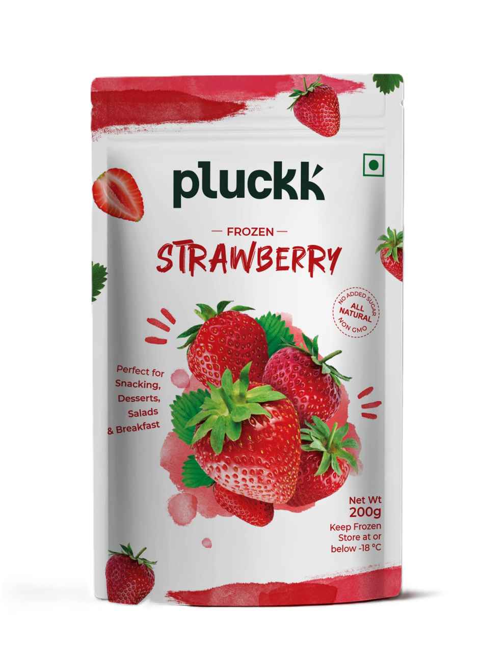 Pluckk Fresh Frozen Imported Strawberry Natural | Non GMO | Rich in Vitamin C | Healthy Snack