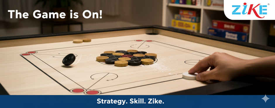 Zike Carrom Coin, Striker, Powder (24 Coins - 1 Striker - 1 Powder)