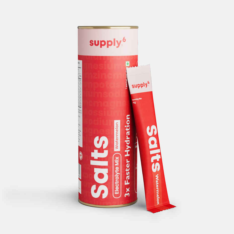 Supply6 Salts | Electrolyte Mix | Sodium, Potassium, Magnesium, Zinc, Fiber | Watermelon
