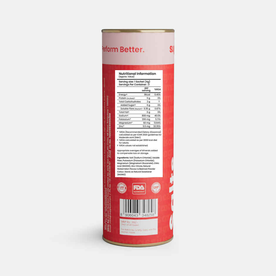 Supply6 Salts | Electrolyte Mix | Sodium, Potassium, Magnesium, Zinc, Fiber | Watermelon