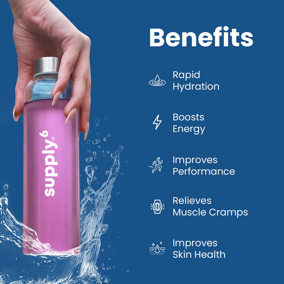 Supply6 Salts | Electrolyte Mix | Sodium, Potassium, Magnesium, Zinc, Fiber | Blue Raspberry