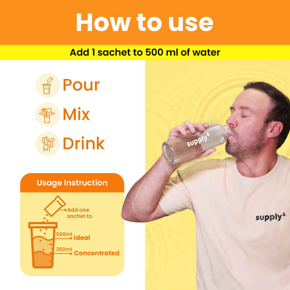 Supply6 Salts | Electrolyte Mix | Sodium, Potassium, Magnesium, Zinc, Fiber | Mango