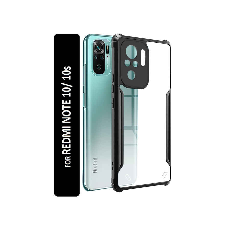 Kwine Case Redmi Note 10 / 10S Back Cover - Black Bordered Transparent Case