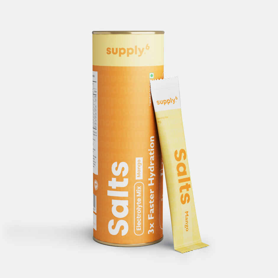 Supply6 Salts | Electrolyte Mix | Sodium, Potassium, Magnesium, Zinc, Fiber | Mango