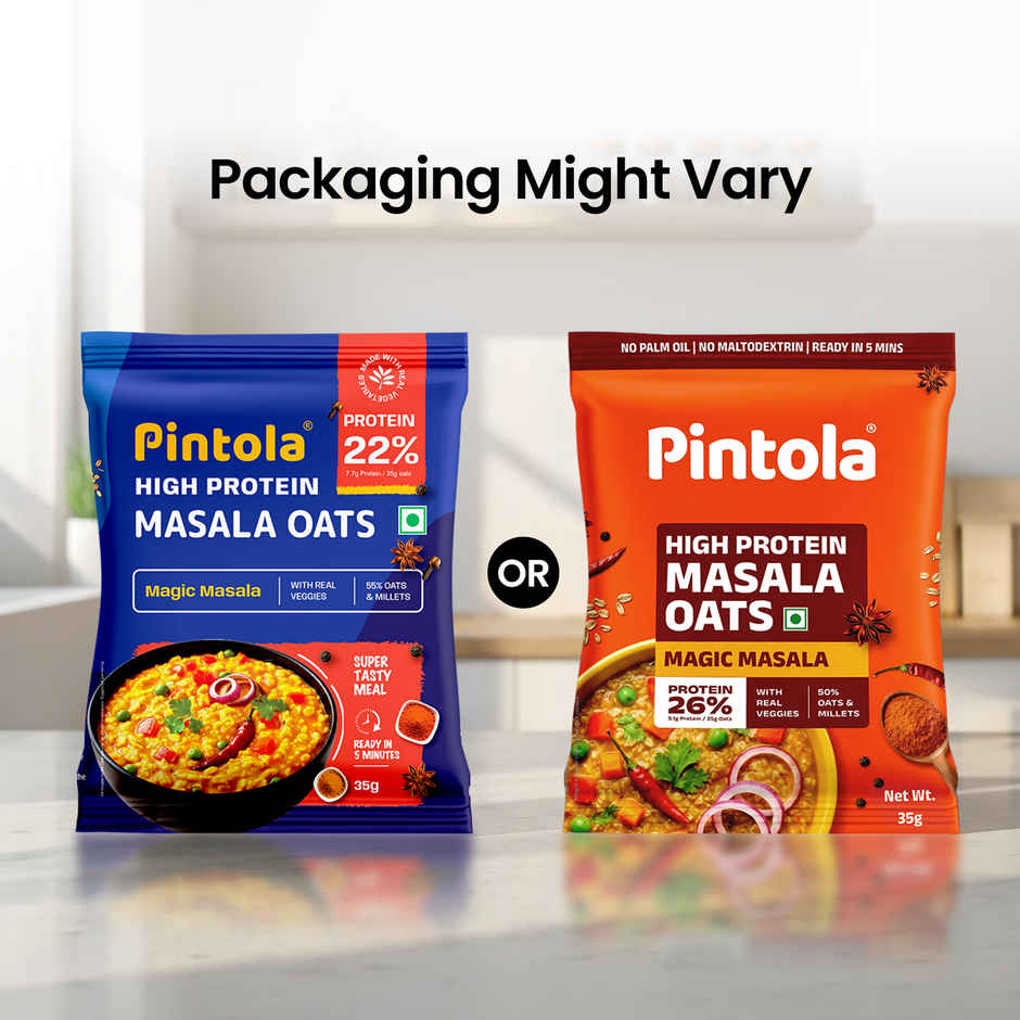 Pintola High Protein Masala Oats | 26 g Protein Magic Masala High Fiber Breakfast Cereal