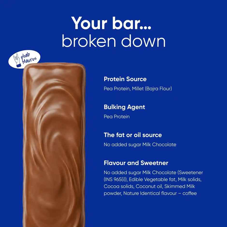 Phab Mocha Latte Millet Wafer Bar I 10g Protein Wafer
