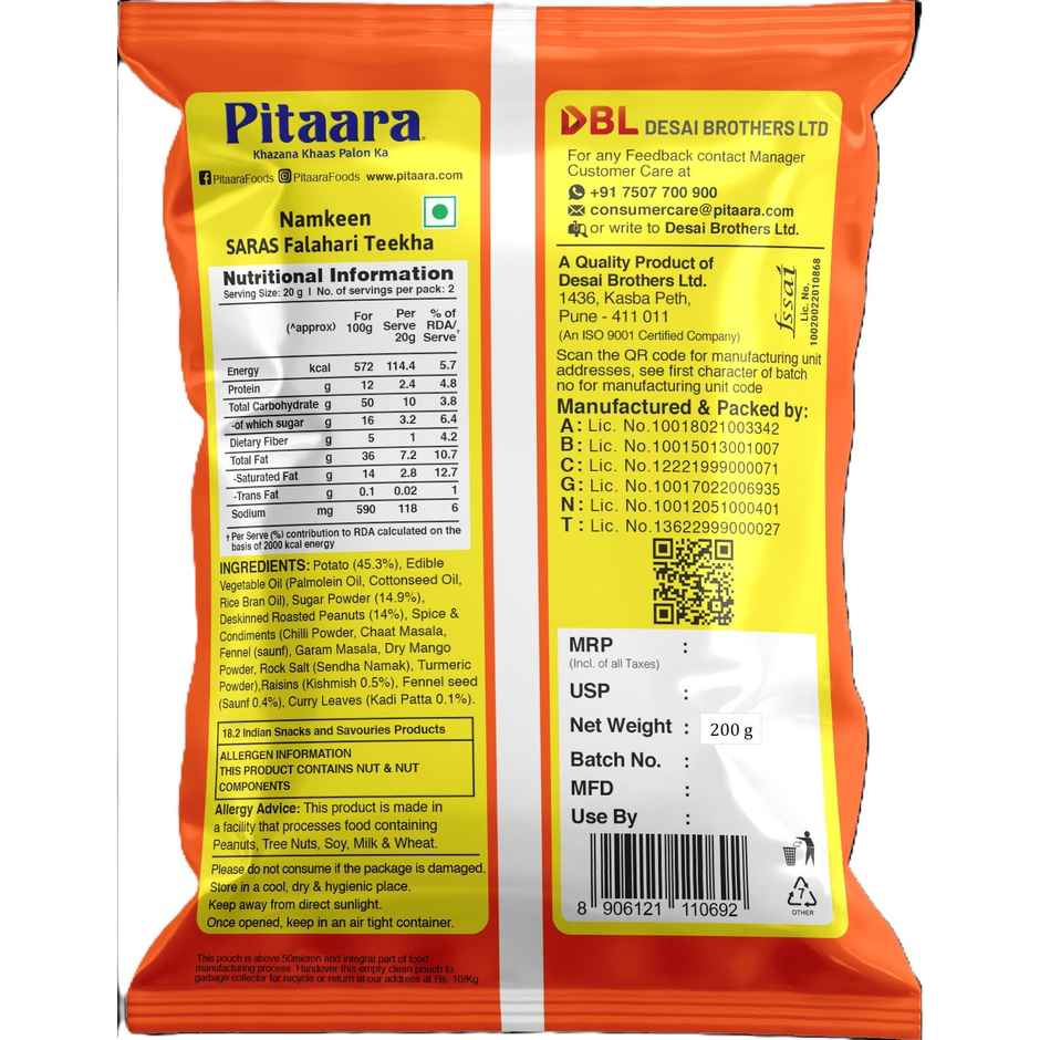 Pitaara Saras Falahari Teekha Namkeen