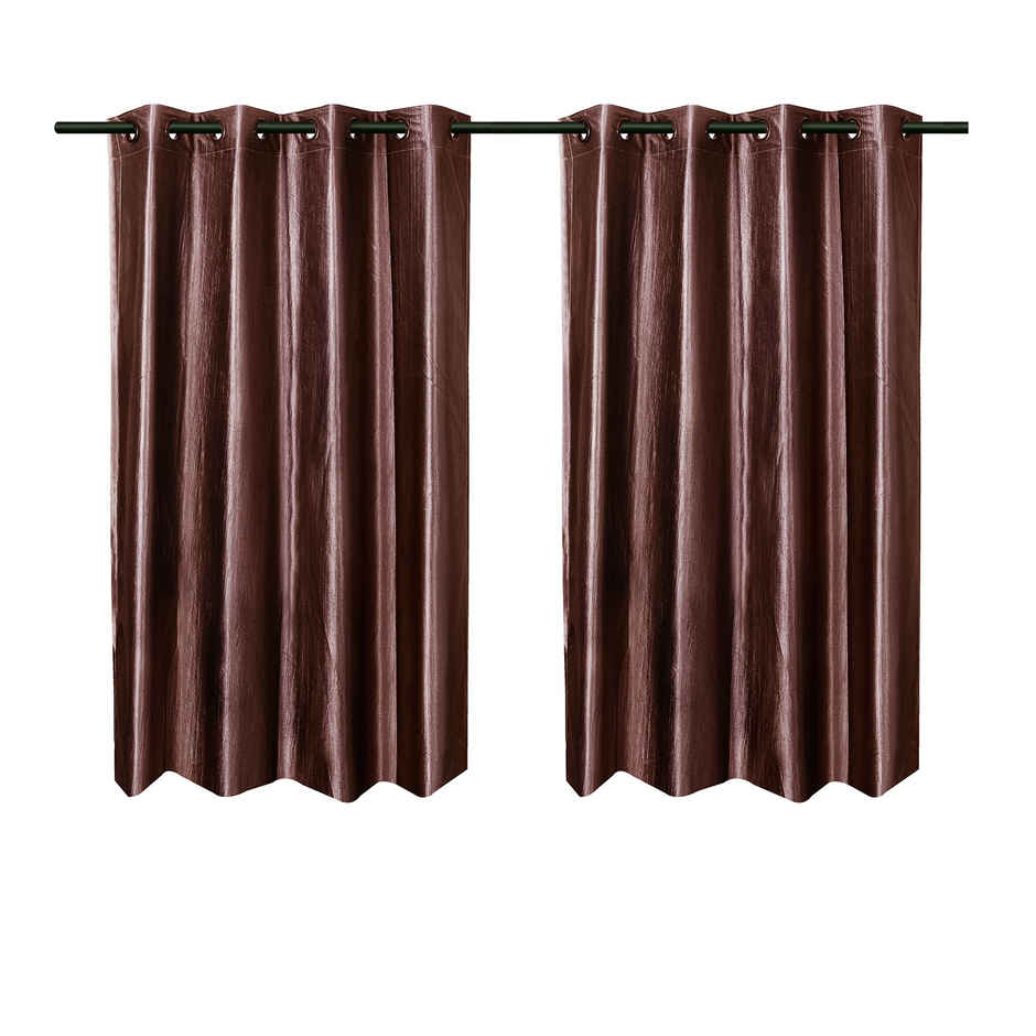 Antzco Plain Brown Window Curtain 5 ft x 4 ft | Pack of 2 | WC10
