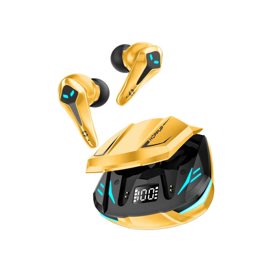 Hoppup Xo3 Gaming Earbuds With 35 ms Low LatENCy, 13Mm Drivers (Yellow, True Wireless)