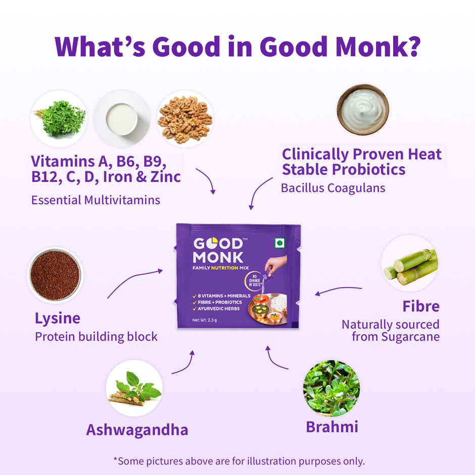 Good Monk Vitamin&Probiotic Mix for Energy & Gut Health | 30 Sachets