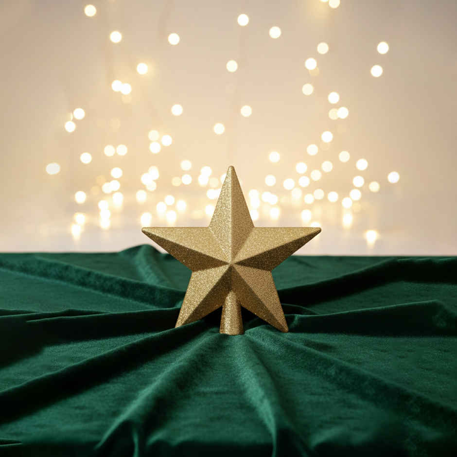 Christmas Glitter Medium Tree Top | 15 cm | Gold | Gullak | Sparkling Centerpiece