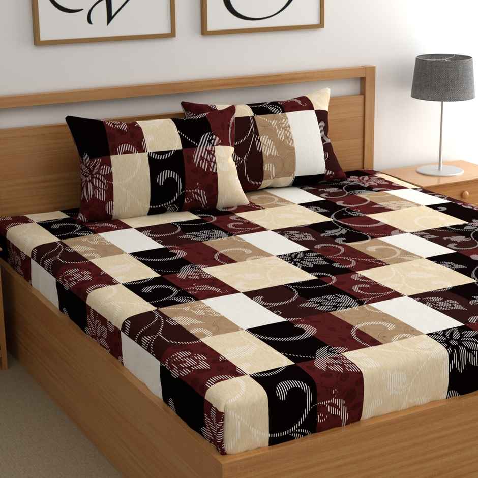 CG HOMES Double Bedsheet With Two Pillow Covers | Design Db1330