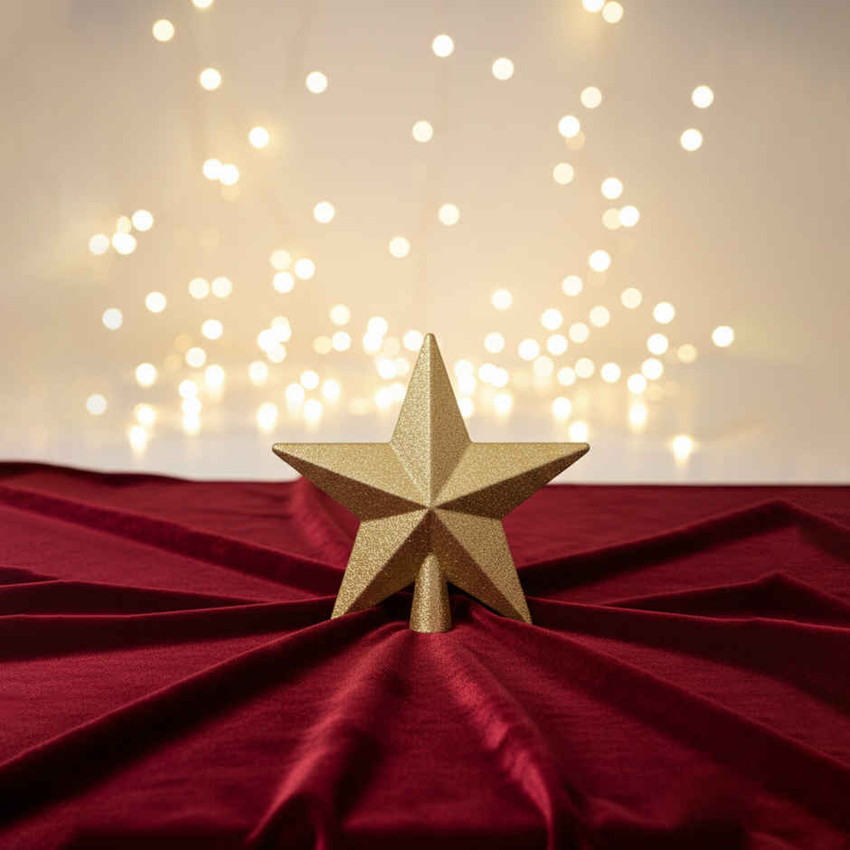 Christmas Glitter Medium Tree Top | 15 cm | Gold | Gullak | Sparkling Centerpiece