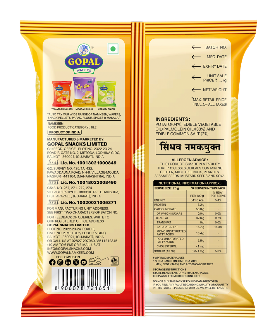 Gopal Wafers Salty Punch