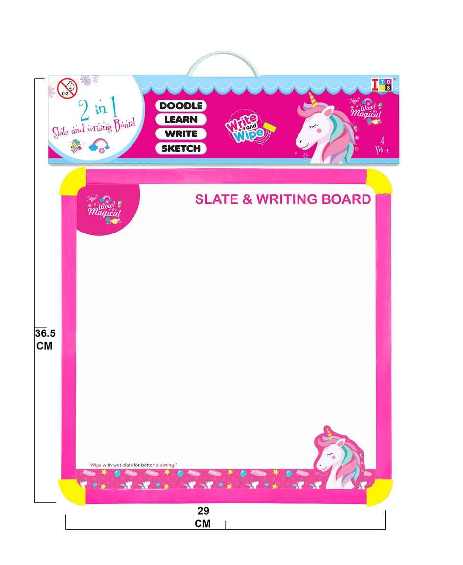 2 In 1 Slate & Writing Board-Unicorn (Assorted) 0xc0035f8c78 (Assorted)