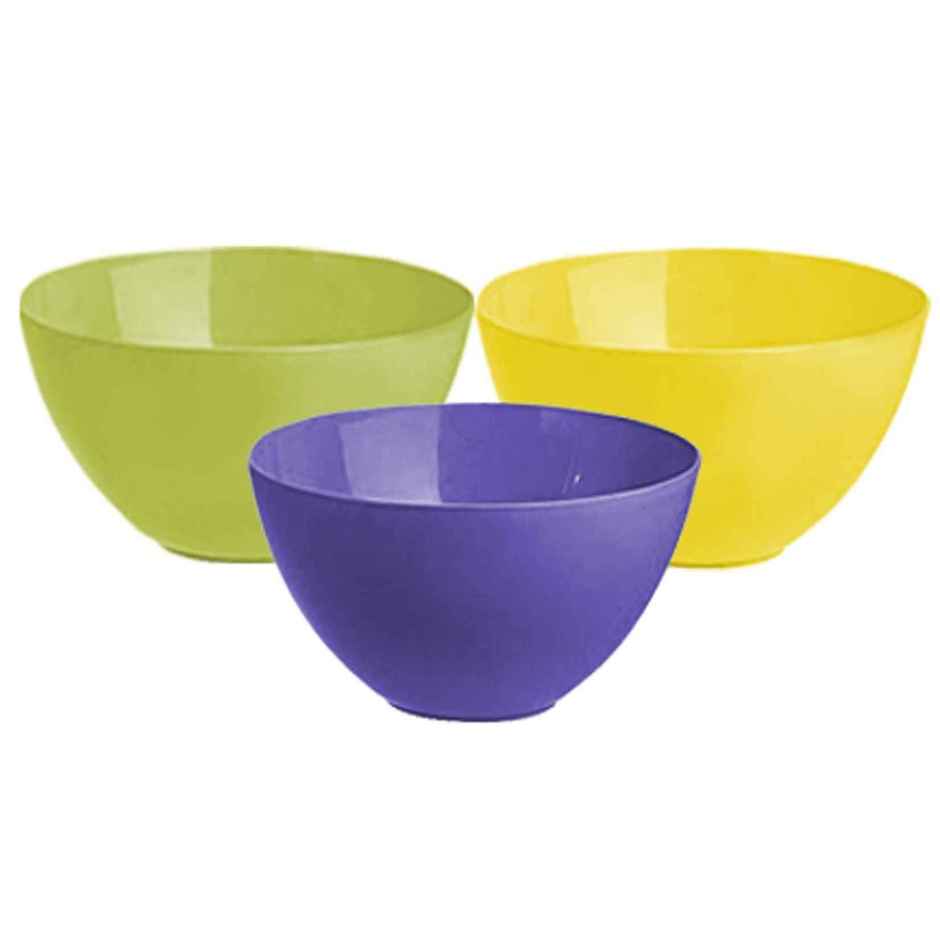 Kuber Industries Plastic Solid Mixing Bowl - 500 ml, 3 Piece, Multicolor | CTKTC034731