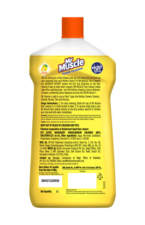 Mr. Muscle Lemon Citrus Sparkling Floor Cleaner Liquid