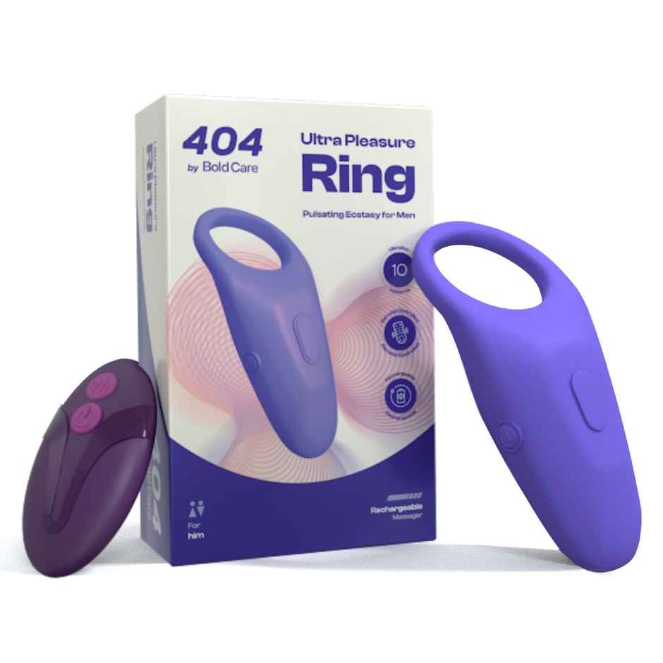 Bold Care Ultra Pleasure Ring Massager For Men & Women - 10 Vibrating Modes - Rechargeable (1pc) & Bold Care Extend Delay Spray With Lidocaine 10% (20g) Combo
